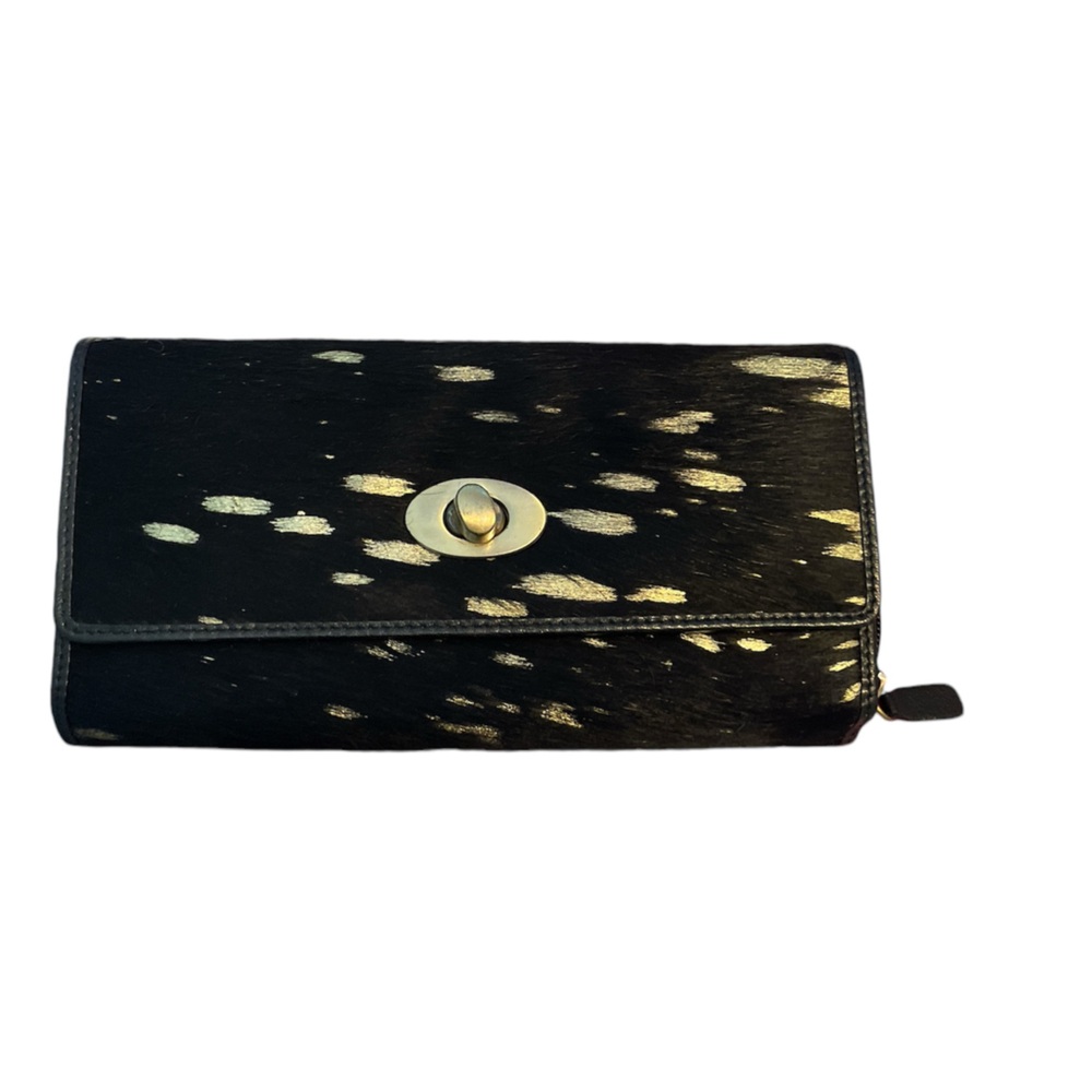 Boutique horsehair black and gold clutch/wallet